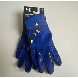 Under Armour Bryce Harper Pro Batting Gloves Blue Baseball 1365465 Men’s Sz S